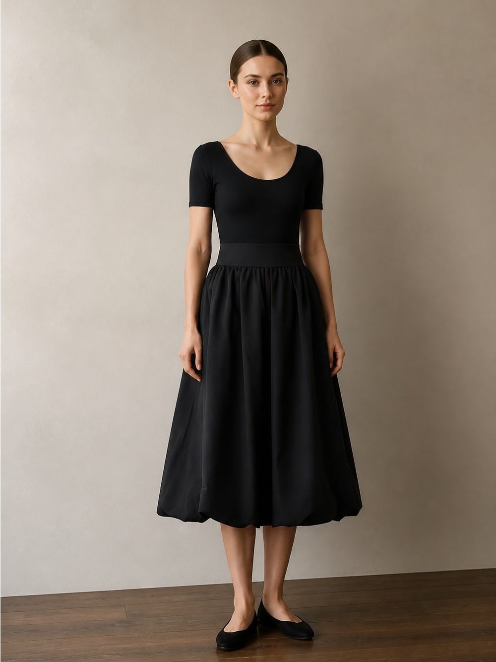 Classic Black Maxi Skirt - Elegant Gathered Waist